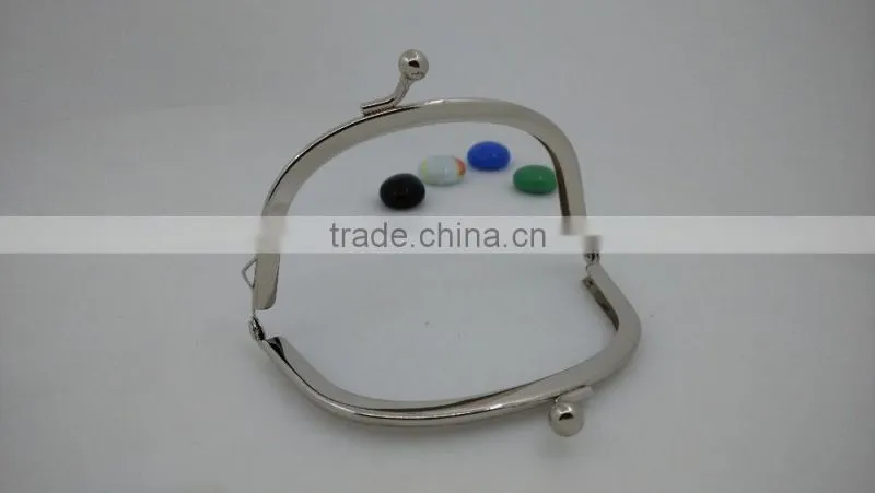 Best sale sliver double metal coin bag purse clip for clutch bag bags handbag wholesale blibaba