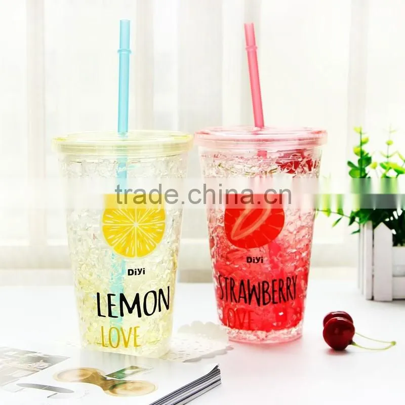 Ice tumbler insulated double wall plastic tumbler double wall plastic tumbler with ice cube