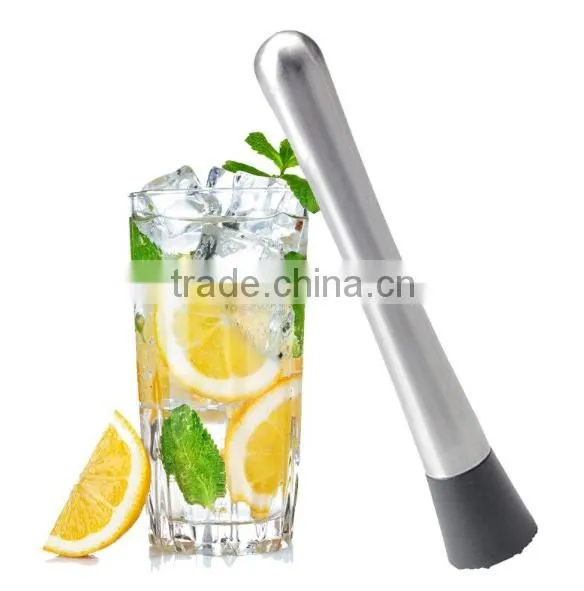 Cocktail Muddler - Stainless Steel - Grooved Nylon Head