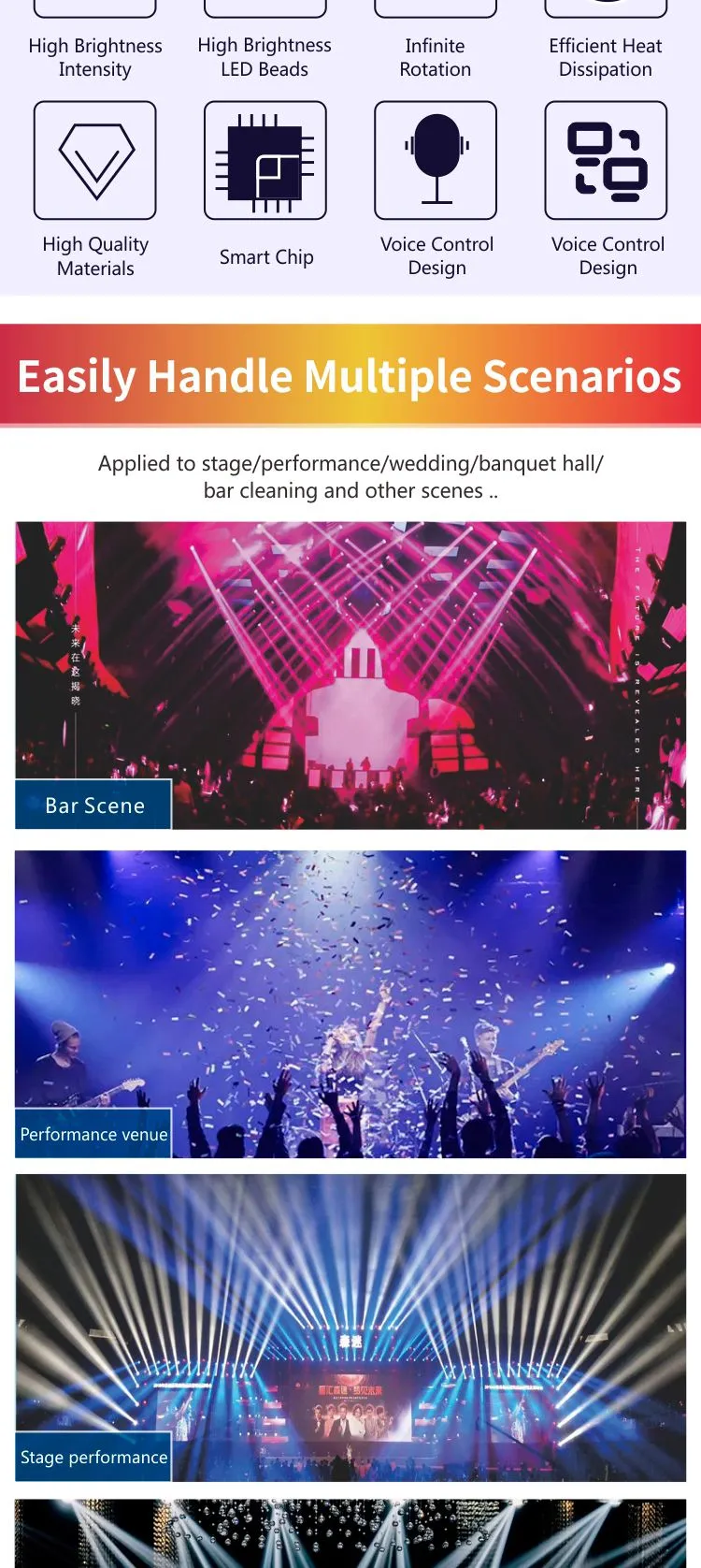 FY-1915 19x15W 4in1 Osram Light Stage Moving Head Light Wash Zoom Beam Light Bee Eye with DMX Control for Stage Night Club Bar Party Dj Ktv