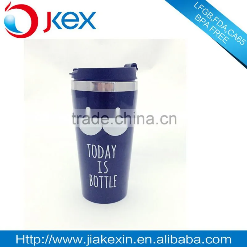 Double wall coffee tumbler with cartoon printing