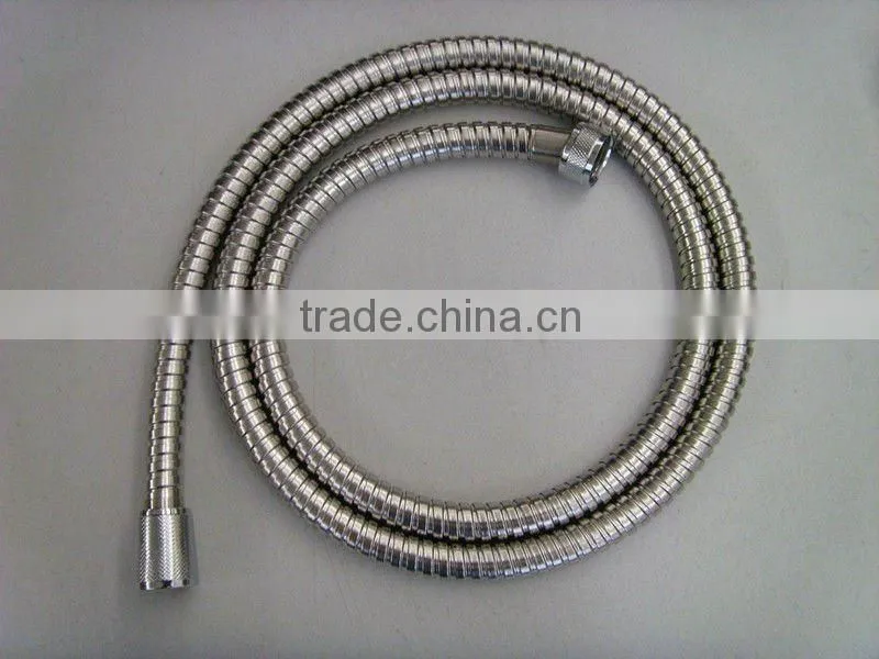 Stainless steel shower hose, brass cap nuts, pvc inner pipe.