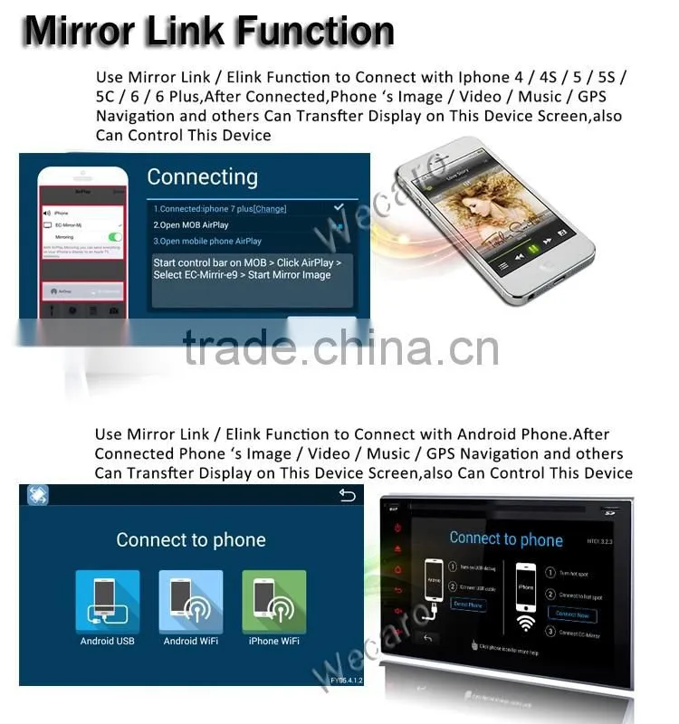 Wecaro WC-TH8012 android 5.1.1 car radio navigation for toyota highlander 2008-2014 android car dvd Bluetooth WIFI 3G Playstore