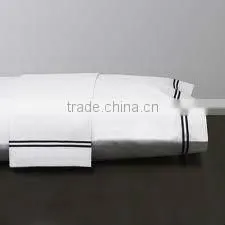 Hotel 100% Cotton Plain White 1cm Stripes Satin Hotel Pillow Case
