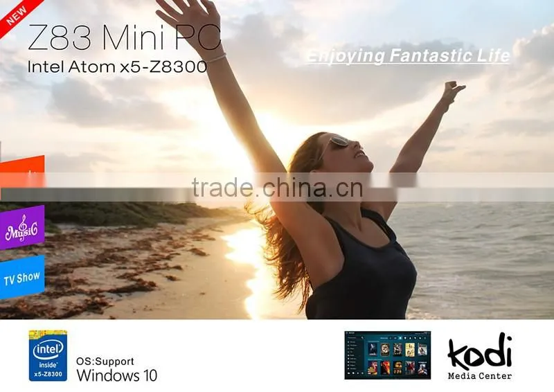 Z83 Intel Atom cherry trail X5-Z8300 Quad Core 2GB RAM 32GB ROM smart tv box