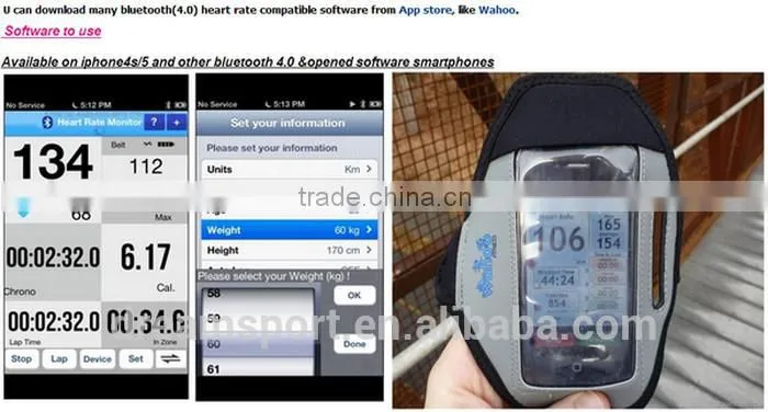 Smart Phone Accessories Heart Rate Monitor Bluetooth 4.0 Chest Strap Pulse Device Apps Ready