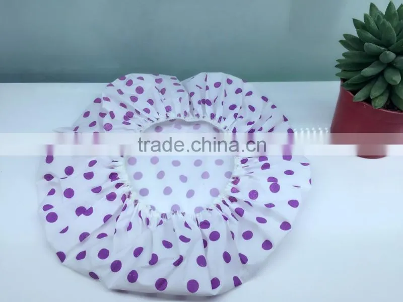 dot printed shower cap