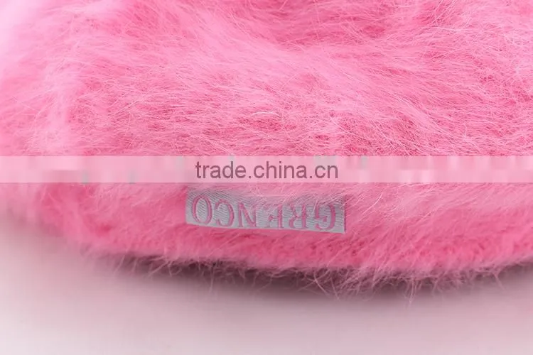 Pink cute lovely girl hats children caps wool pearl hat caps