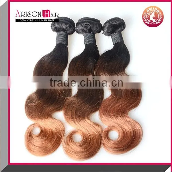 T Hair Products Ombre Hair Extensions 8A Brazilian Virgin Hair Body Wave 3pcs Brazilian Human Hair Weave Bundles 1B 4 30