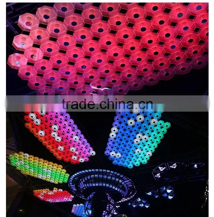 2016 new hexagon smd5050 light weight led 3d crystal light