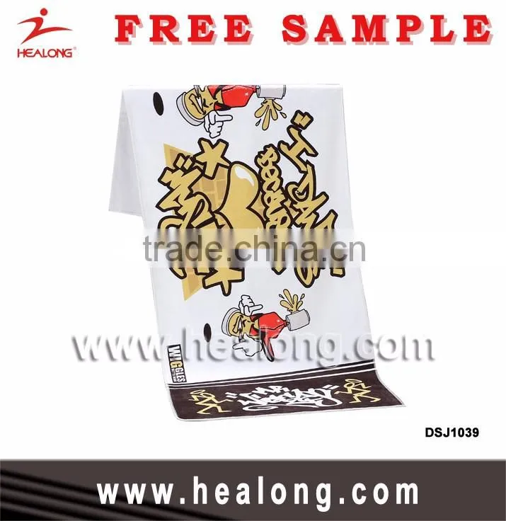 Sublimation Customized Logo Gym Sport Personalized Cleaning Cartoon Towel Design