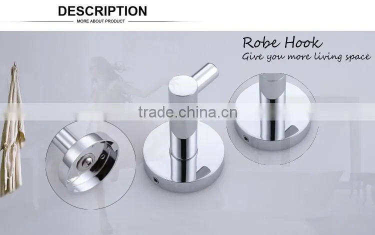 SINTAR Bathroom Single Coat and Robe Hook Wall Mount, Brushed SUS304 Stainless, Chrome Plated