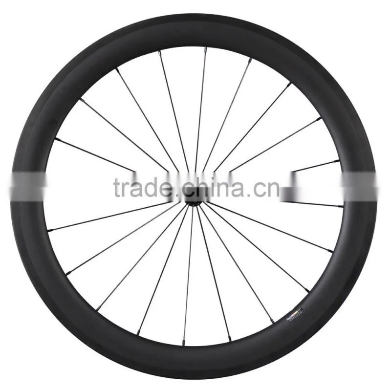 2016 new carbon road bike wheels 56mm U shape clincher tubeless ready 25mm width road wheels China