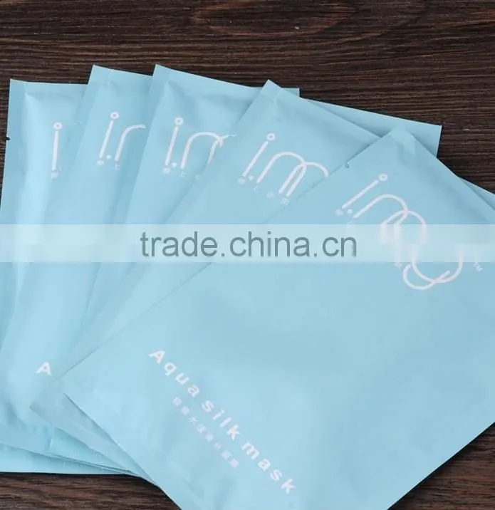 Gravure Pringing Heat Seal Facial Mask Bag/Three Sides Sealed Aluminum Foil Bag For Facial Mask Packaging