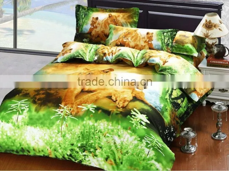 High Quality 100% Cotton Custom 3D animal Printing Bed Set