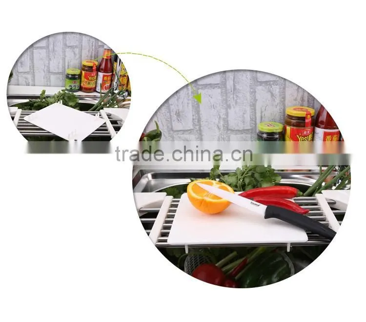 S/S+ABS 18*42*2 High quality products kitchen slide rack/stainless steel portable kitchen rack/drying rack/adjustable sink rack
