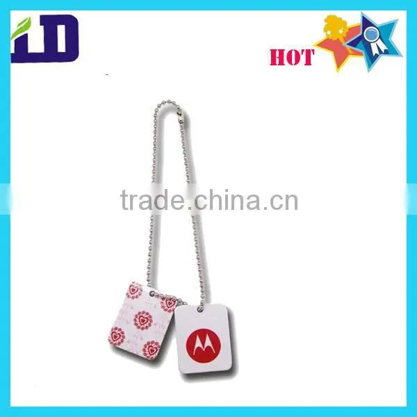 Printing and epoxy metal pendent,promotional pendent