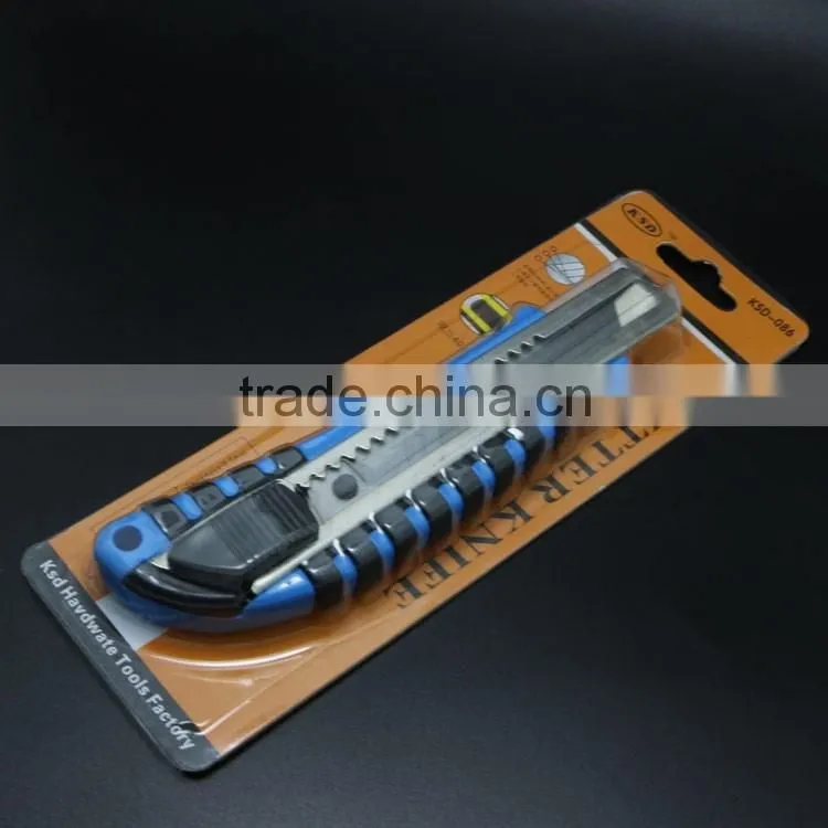 2016 popular cutter knife 18mm utility knife pocket plastic steel utility knife