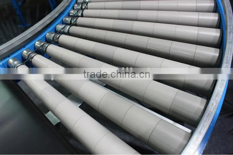 90 drgree turning stainless steel roller conveyor manufacturer from shanghai