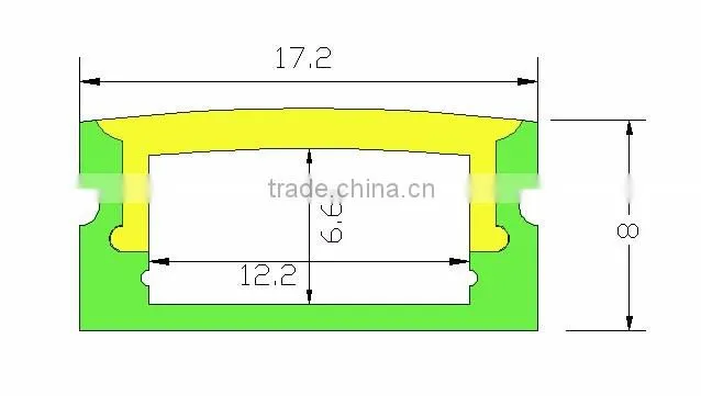white and gray color extruded aluminum profile for decoration