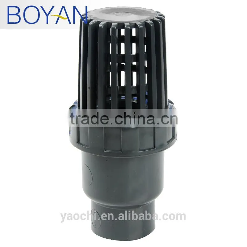 China supplier full size UPVC plastic foot valve