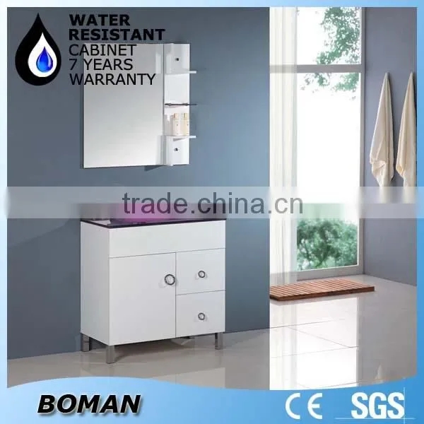 waterproof mirror bamboo bathroom cabinet