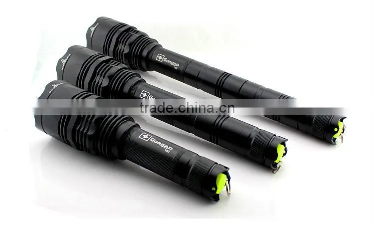 GOREAD Y62 black Aluminum High bright rechargeable XML-T6 5 mode 10W led flashlight