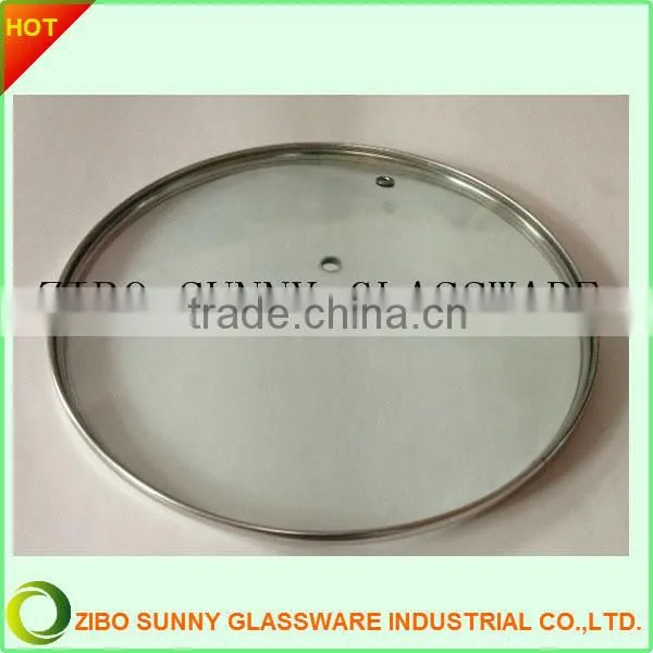 Round tempered Green color glass pot lid