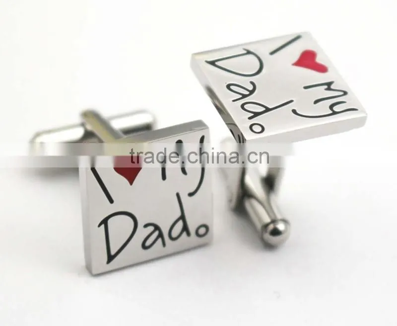 Hottets Father Day's Gift Stainless Steel Love Dad Cufflink Wholesale