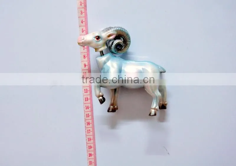 4 inch Pearl Powder Ram Sheep Plastic Personalized Educational Country Fridge Magnets