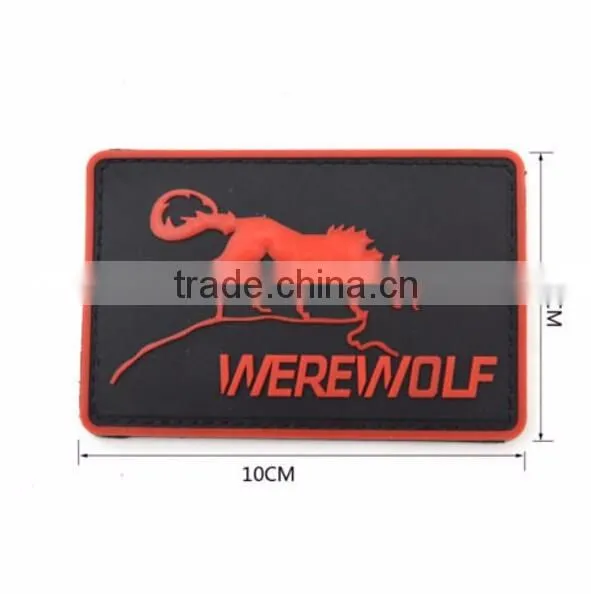 tem Custom 3d rubber patch with hook/loop fastener for military Material Eco-Friendly soft pvc+hook/loop Size Customized Color A