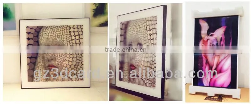 Custom PET/PP/PS lenticular 3D framed pictures