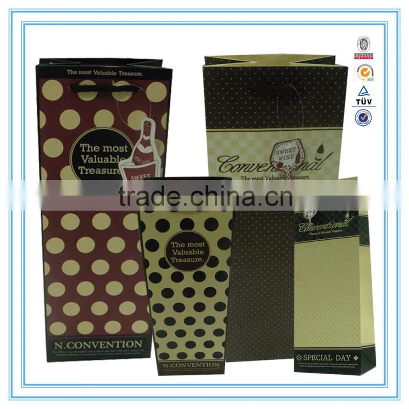 NEW year hot custom high quality & cheap wine paper bag in gift paper bag