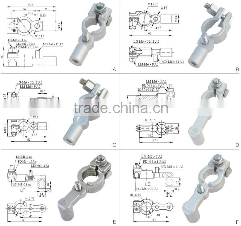 Free Sample Tin Plating Battery Terminal Lugs