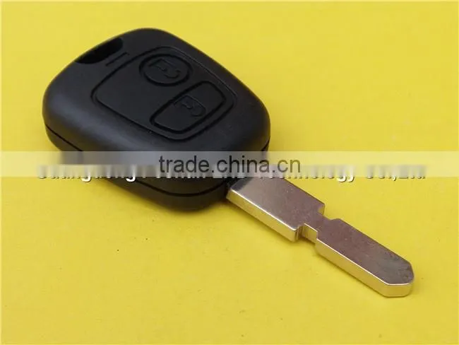 Key car no logo remote 2 button key cover shell blank peugeot 406 key fob