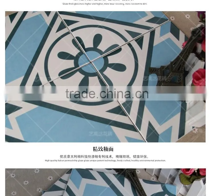 200*200mm blue color glazed ceramic bathroom tile design