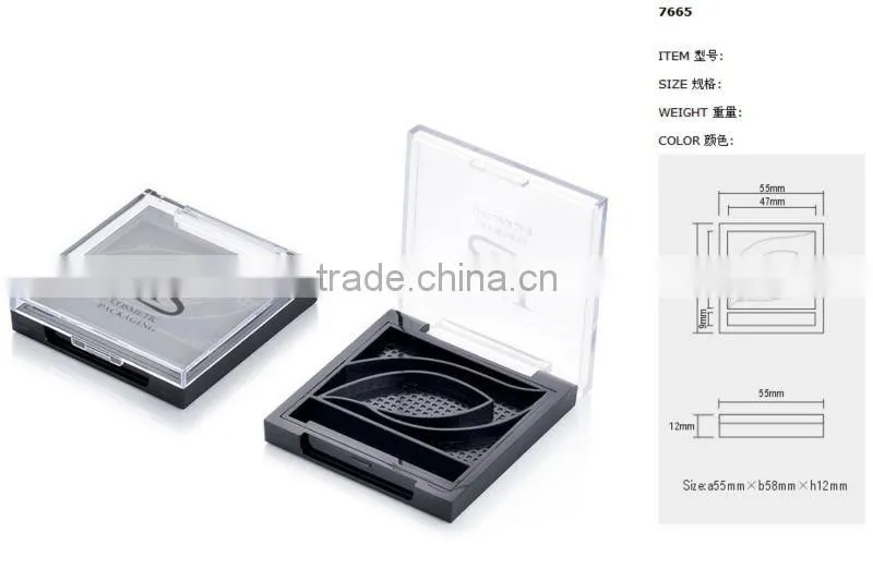 Transparent-faced eyeshadow plastic case