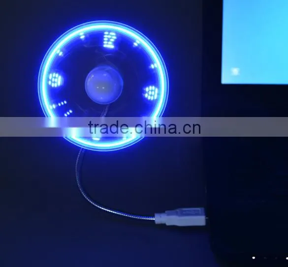 Creative Mini Flexible LED Display Clock Mini Usb Fan With Switch SV025967