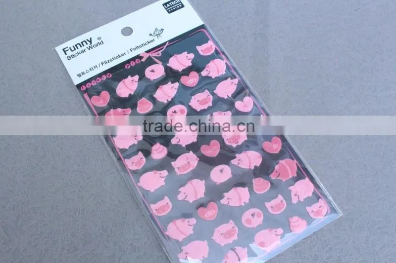 OEM felt sticker,felt sticker for home decoration ,custom felt sticker christmas