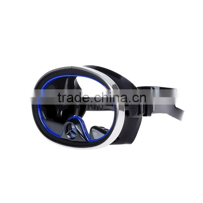 Single lense tempered glass diving mask for scuba diving