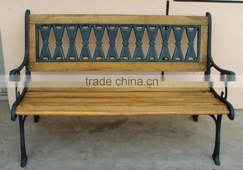 Patio Classic Wooden and Cast Iron Garden Bench
