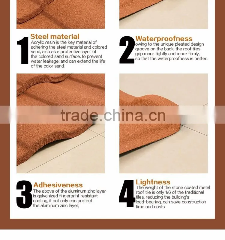 Roman flat roof tile lightweight one-stop service roofing material