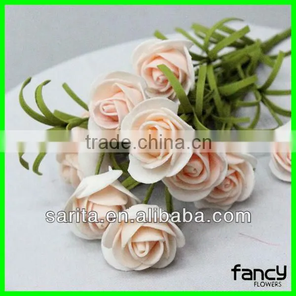 good quality cheap artificial foam flowers rose with 10 pcs