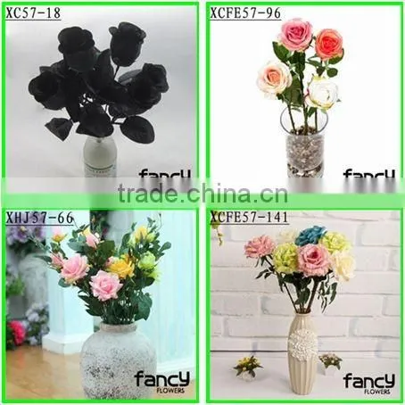 10 heads artificial begonia, 27 cm royal blue artificial flowers for home decor