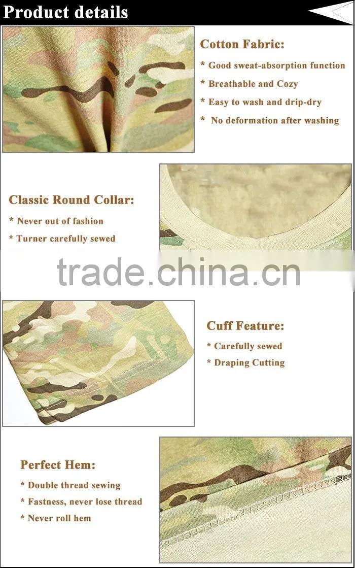 100 cotton combat t shirt multicam for man