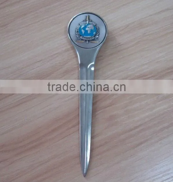 existing mould silver sword letter opener with printed logo