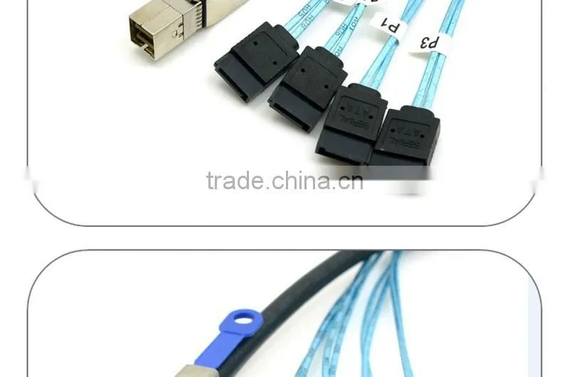 1 Meter external Mini SAS HD SFF-8644 to 4 X SATA Cable