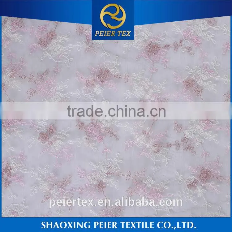 Fabric supplier embroidered fabric for dress, fusing roll in embroidery use, embroidered floral fabric