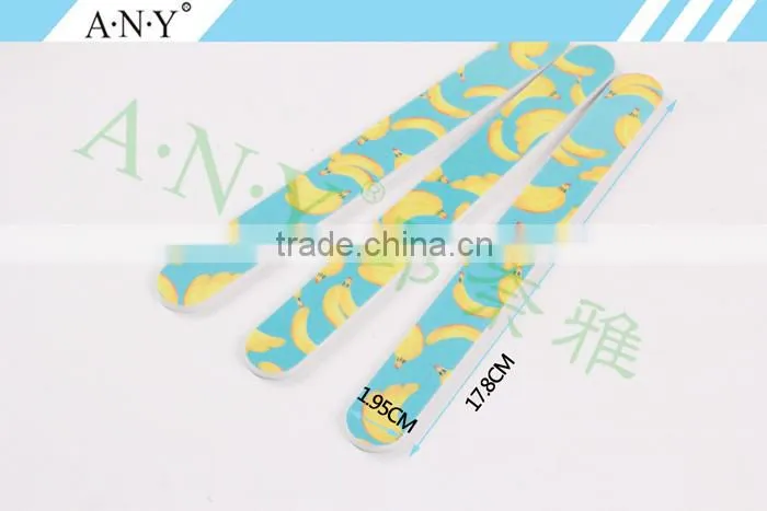 Nail Cure Polishing and Shaping Banana Printing Pattern Nail Files 100/180