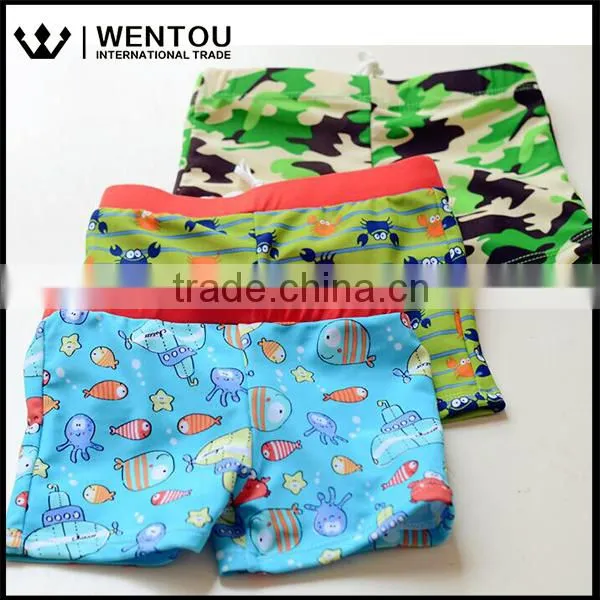 Hot Sale Cheap High Quality Tie Lattice Multicolor Cute Baby Boy Swim Trunks